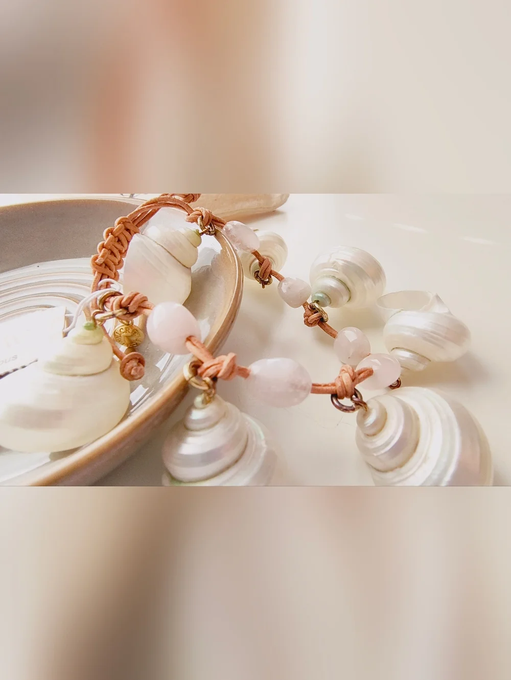 NWT J.Crew Semi Precious White Shell Statement Bracelet